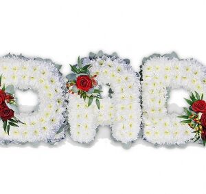 DAD White Floral Letters