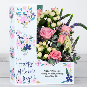 Mother's Day Flowers with Spray Roses, Veronica, Hypericum, Limonium, Lemon Statice and Eucalyptus Gunnii